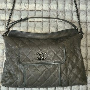 ❤️Chanel Riviera Quilted Caviar Leather French Hobo Bag